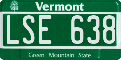 VT license plate LSE638