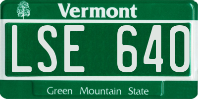 VT license plate LSE640