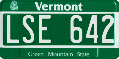 VT license plate LSE642
