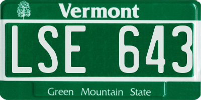 VT license plate LSE643