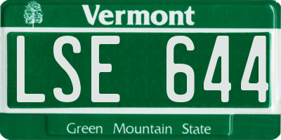 VT license plate LSE644