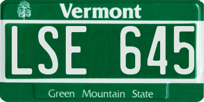 VT license plate LSE645