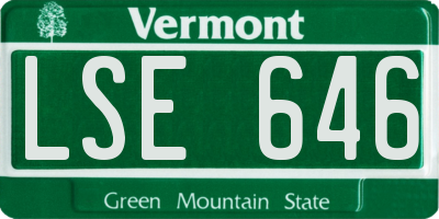 VT license plate LSE646
