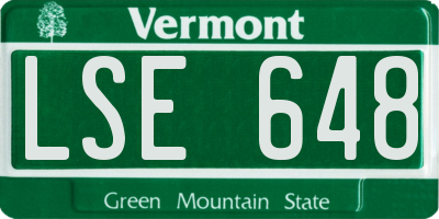 VT license plate LSE648