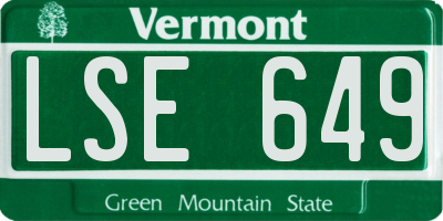 VT license plate LSE649