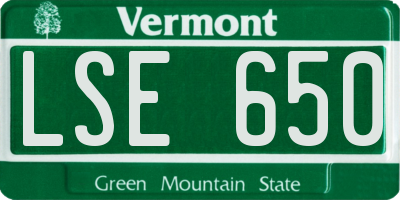 VT license plate LSE650