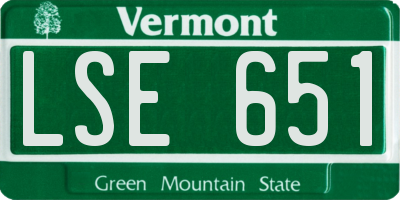 VT license plate LSE651
