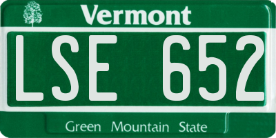 VT license plate LSE652