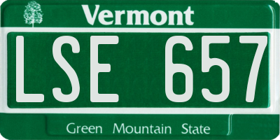 VT license plate LSE657