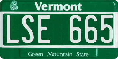 VT license plate LSE665