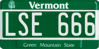 VT license plate LSE666