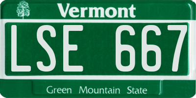 VT license plate LSE667