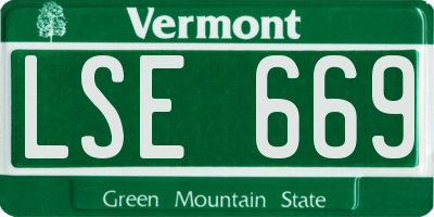 VT license plate LSE669