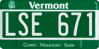 VT license plate LSE671