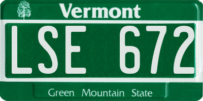 VT license plate LSE672