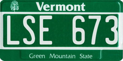 VT license plate LSE673