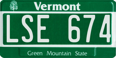 VT license plate LSE674