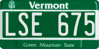 VT license plate LSE675