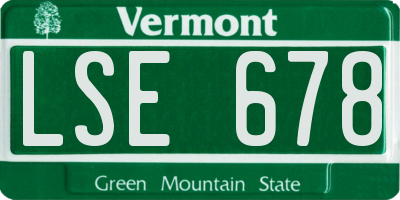 VT license plate LSE678