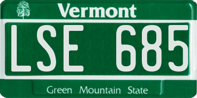 VT license plate LSE685