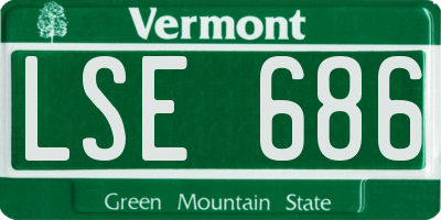 VT license plate LSE686