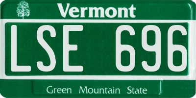 VT license plate LSE696