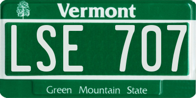 VT license plate LSE707
