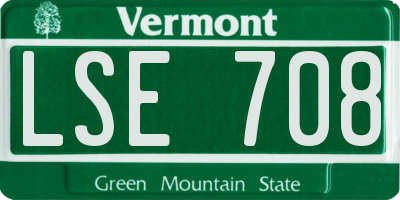 VT license plate LSE708