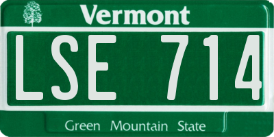 VT license plate LSE714