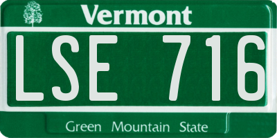 VT license plate LSE716