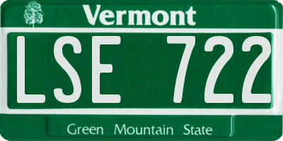 VT license plate LSE722