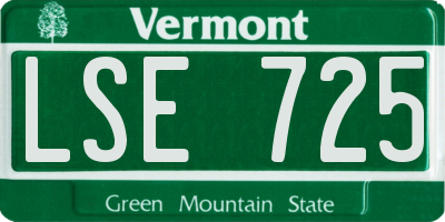 VT license plate LSE725