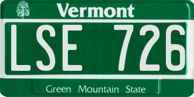 VT license plate LSE726