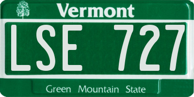 VT license plate LSE727