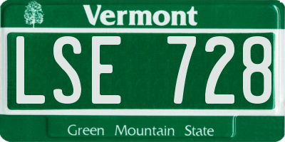 VT license plate LSE728