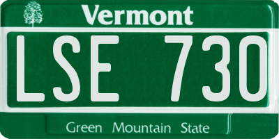VT license plate LSE730