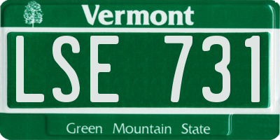 VT license plate LSE731