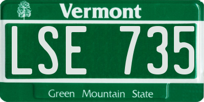 VT license plate LSE735