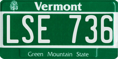 VT license plate LSE736