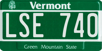 VT license plate LSE740