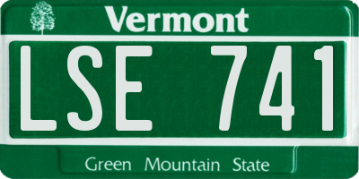 VT license plate LSE741