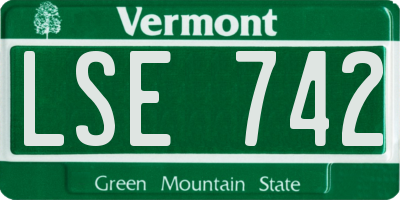 VT license plate LSE742
