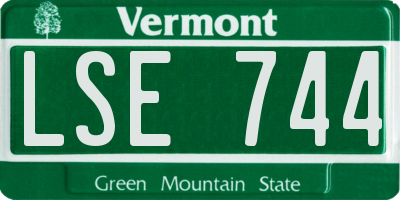 VT license plate LSE744