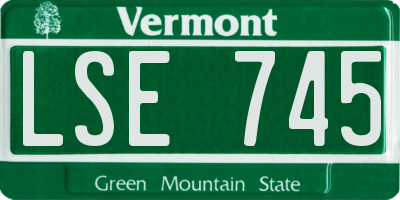 VT license plate LSE745