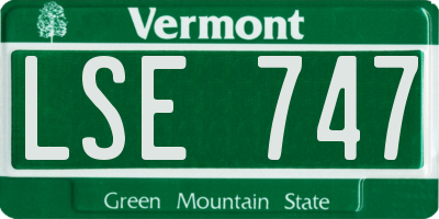 VT license plate LSE747