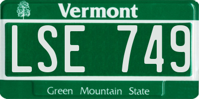 VT license plate LSE749
