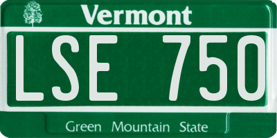 VT license plate LSE750