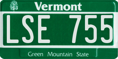 VT license plate LSE755