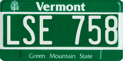 VT license plate LSE758