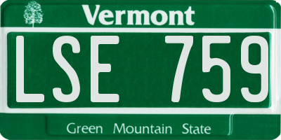VT license plate LSE759